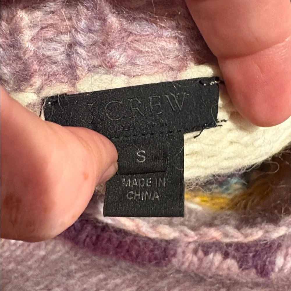 J. Crew Rare Intarsia Geometric Wool Sweater S
